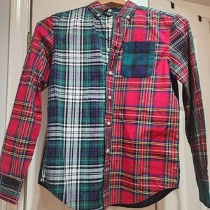 Polo Ralph Lauren Red and Green Plaid Shirt Boys Medium 10-12. NWT